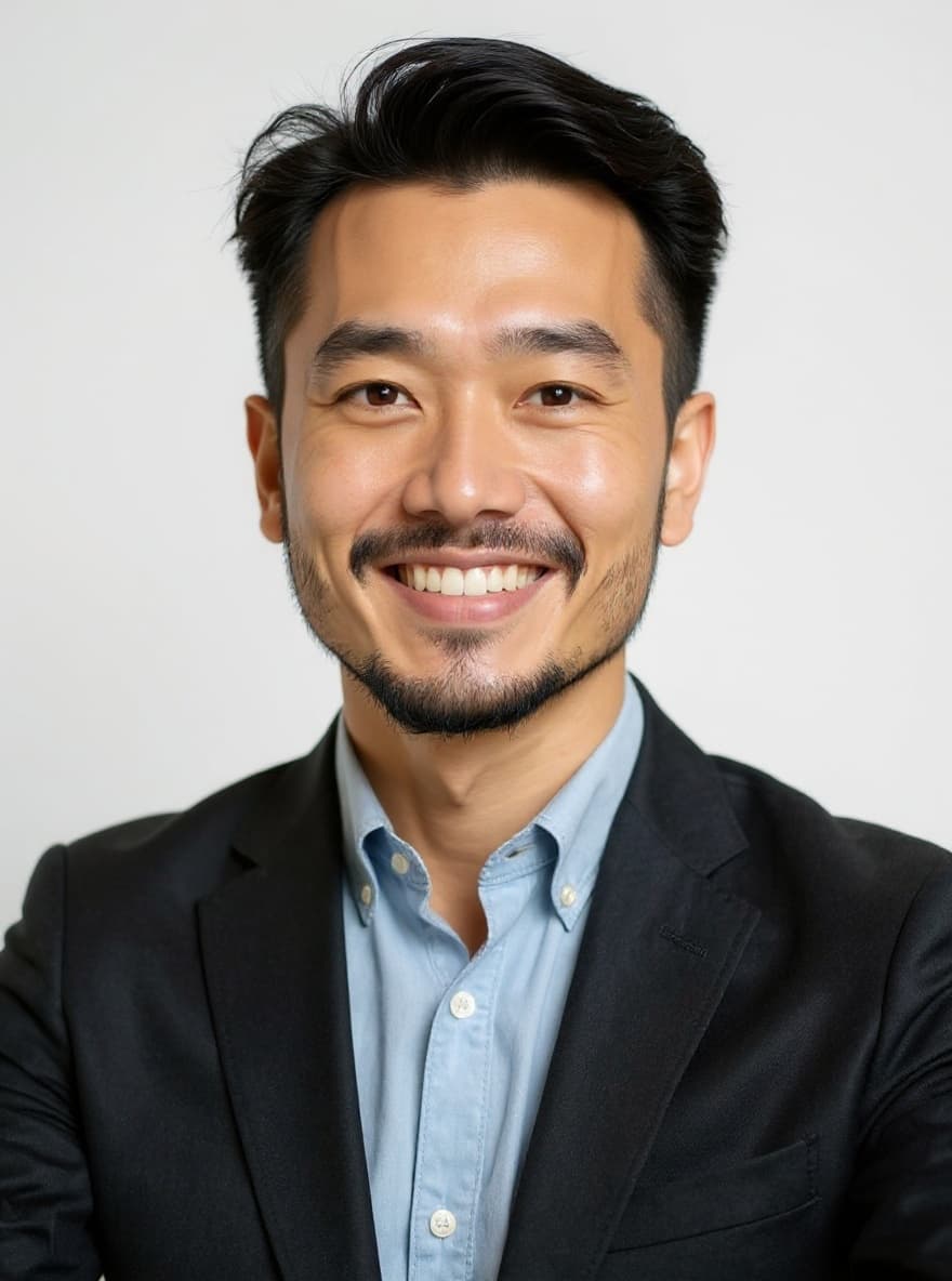 professional headshot charcoal suit